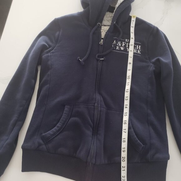 ABERCROMBIE Hoodie Fitch Navy Blue Logo  Women Hollister Size Zip Women'… - Picture 10 of 14